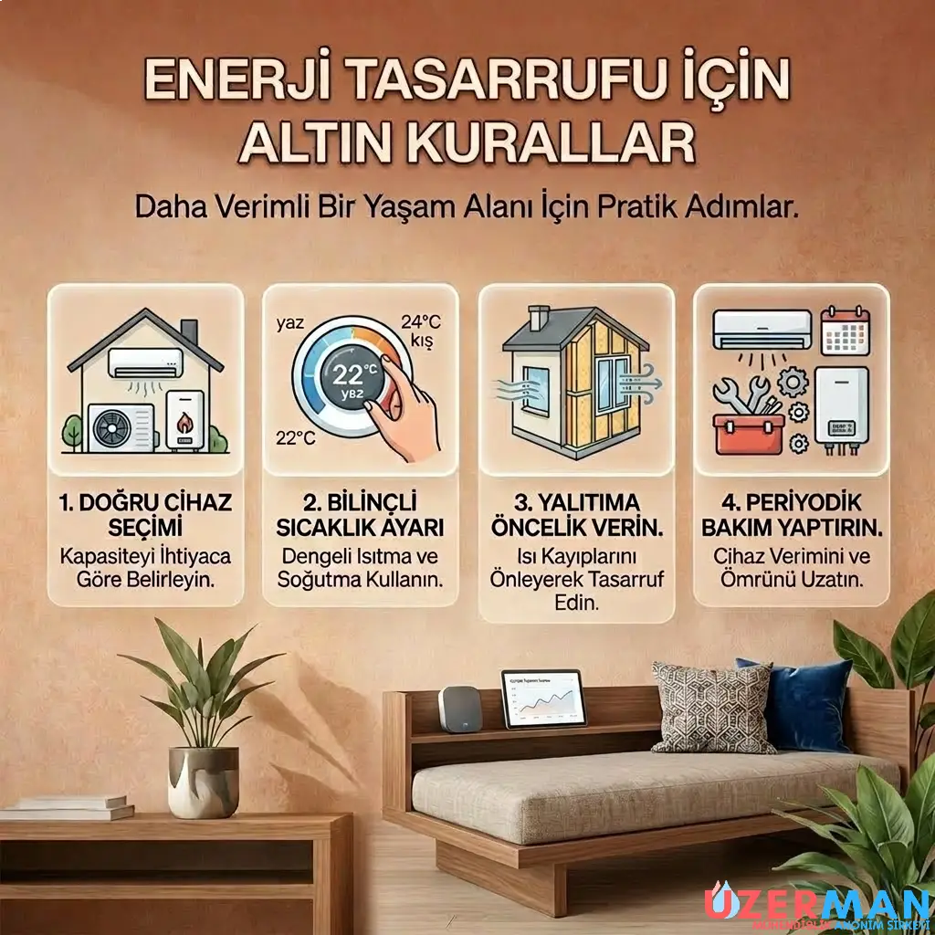 Enerji Tasarrufu İçin Altın Kurallar