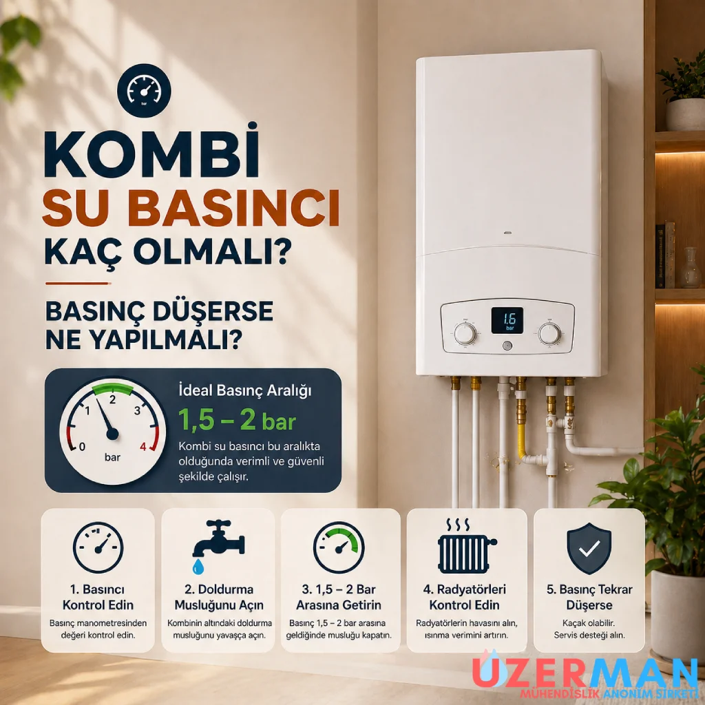 Kombi Su Basıncı Kaç Olmalı? Basınç Düşerse Ne Yapılmalı?