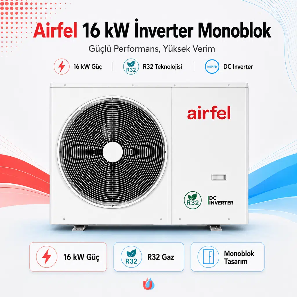 Airfel 16 Kw İnverter Monoblok Hava Kaynaklı Isı Pompası